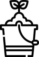 Bucket icon symbol vector image. Illustration of the bucket cleaning equipment washing outline design image. EPS 10