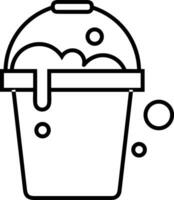 Bucket icon symbol vector image. Illustration of the bucket cleaning equipment washing outline design image. EPS 10