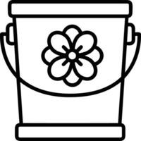 Bucket icon symbol vector image. Illustration of the bucket cleaning equipment washing outline design image. EPS 10