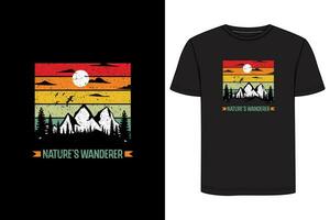 Nature's Wanderer T shirt Design. Hiking t shirt design. Camping t shirt design vector