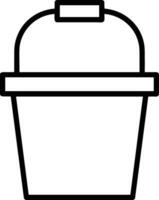 Bucket icon symbol vector image. Illustration of the bucket cleaning equipment washing outline design image. EPS 10