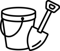 Bucket icon symbol vector image. Illustration of the bucket cleaning equipment washing outline design image. EPS 10