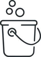 Bucket icon symbol vector image. Illustration of the bucket cleaning equipment washing outline design image. EPS 10