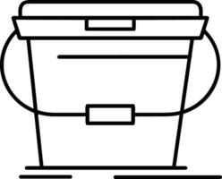 Bucket icon symbol vector image. Illustration of the bucket cleaning equipment washing outline design image. EPS 10