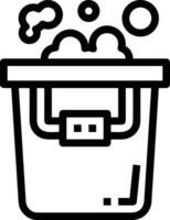 Bucket icon symbol vector image. Illustration of the bucket cleaning equipment washing outline design image. EPS 10