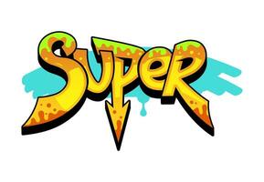 Super graffiti street art, vector urban style word