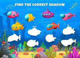 Find correct shadow of submarine or bathyscaphe vector