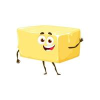 Cartoon butter block keto diet food character vector