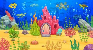 Cartoon underwater landscape for game level map vector