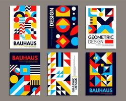 Modern abstract geometric bauhaus posters vector