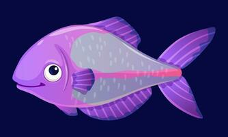 Cartoon aquarium fish, vector underwater animal