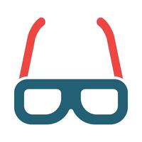 3d Glasses Glyph Two Color Icon For Personal And Commercial Use. vector