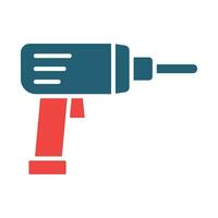 Hammer Drill Glyph Two Color Icon For Personal And Commercial Use. vector