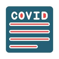 Covid Report Glyph Two Color Icon For Personal And Commercial Use. vector