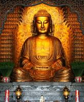 golden buddha statue in chinese temple for banners, posters, information graphics, prints layout covering books, magazine pages, advertising materials, advertisement marketing, social media headers photo