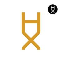 letra hx xh monograma logo diseño sencillo vector