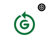 Letters G Reset arrow or any Re- logo design vector