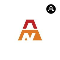 letra un n / A monograma logo diseño vector