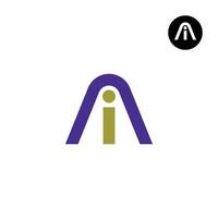 Letter AI IA Monogram Logo Design vector