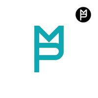 letra mp pm monograma logo diseño sencillo vector