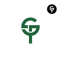 Letter GT TG Monogram Logo Design Simple vector