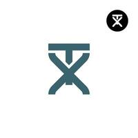 Letter TX XT Monogram Logo Design Simple vector