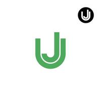 Letter UJ JU Monogram Logo Design Simple vector