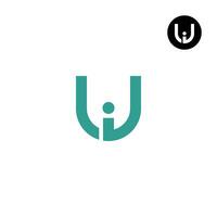 letra ui iu monograma logo diseño sencillo vector
