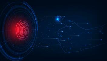 Cyber security with fingerprint scanning. vector