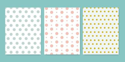 Pastel polka dot pattern vector set.