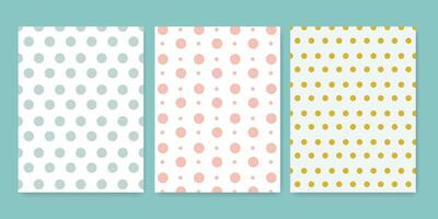 Pastel polka dot pattern vector set.