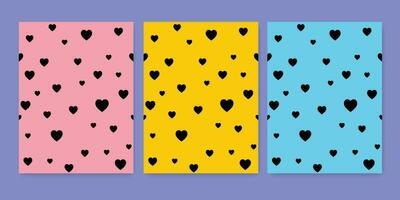 Pastel heart pattern vector set design.