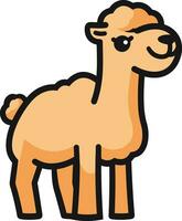 a cartoon camel standing in front of a white background vector