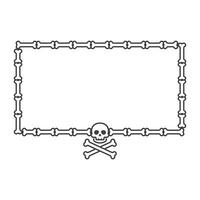 Skull frame rectangle halloween vector. vector