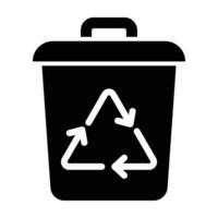 Recycle Bin Vector Glyph Icon For Personal And Commercial Use.