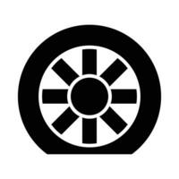 Flat Tire Vector Glyph Icon For Personal And Commercial Use.