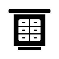 Filling Cabinet Vector Glyph Icon For Personal And Commercial Use.