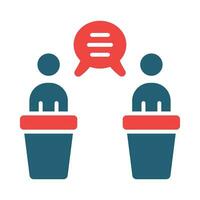 Debate Glyph Two Color Icon For Personal And Commercial Use. vector