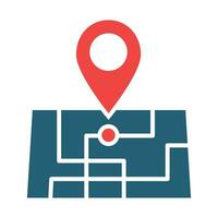 Location Glyph Two Color Icon For Personal And Commercial Use. vector