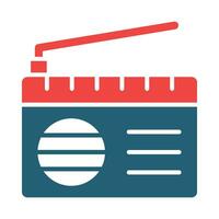 Radio Glyph Two Color Icon For Personal And Commercial Use. vector
