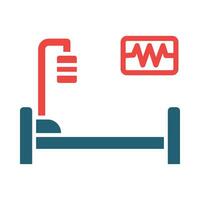 Intensive Care Unit Glyph Two Color Icon For Personal And Commercial Use. vector