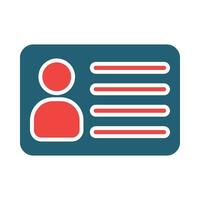 Id Card Glyph Two Color Icon For Personal And Commercial Use. vector