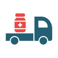 Vaccination Delivery Glyph Two Color Icon For Personal And Commercial Use. vector
