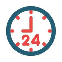 24 Hours Glyph Two Color Icon For Personal And Commercial Use. vector