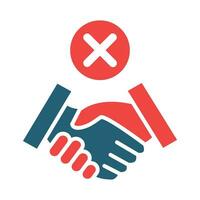 No Shake Hands Glyph Two Color Icon For Personal And Commercial Use. vector