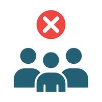 Avoid Crowds Glyph Two Color Icon For Personal And Commercial Use. vector