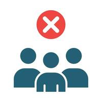 Avoid Crowds Glyph Two Color Icon For Personal And Commercial Use. vector