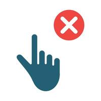 Dont Touch Glyph Two Color Icon For Personal And Commercial Use. vector