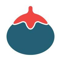 Persimmon Glyph Two Color Icon For Personal And Commercial Use. vector