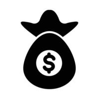 Money bag Vector Glyph Icon For Personal And Commercial Use.